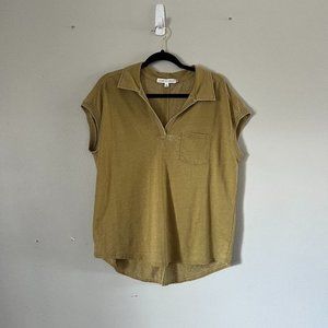 Jane Delancey Cap Sleeve Collared Shirt | Size L